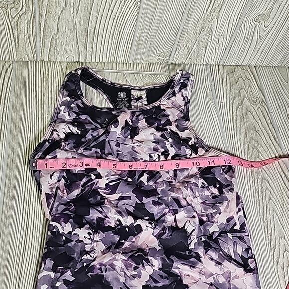 GAIAM Strappy Back Bra Tank Athletic Top, Purple Abstract Women's XS - Picture 7 of 7